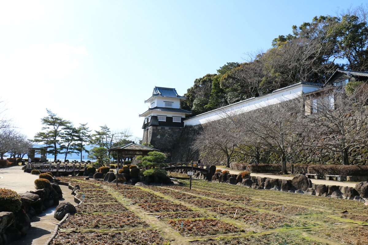 大村藩の居城だった玖島城の石垣が今も残っています